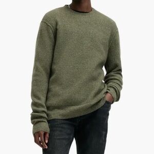 Men’s Like New All Saints Hatten Waffle Stitch Sweater Bancha Green Size M